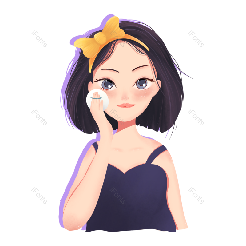 美女图片,化妆元素,美妆PNG,卡通女孩免抠素材
